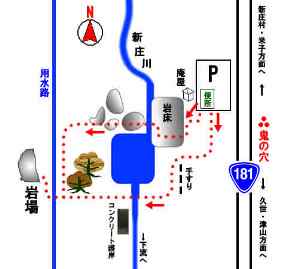 勝山の岩場アプローチ図